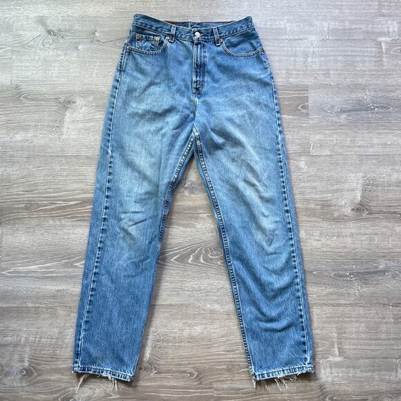 Vtg 90s LEVI'S 550 Loose Fit Straight Leg High Rise Denim Jeans 10 Made in USA 5 - Picture 1 of 8